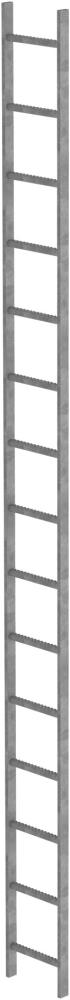 Schachtleiter 15 Sprossen L 4,20 m B440 mm LW 300 mm Stahl verzinkt