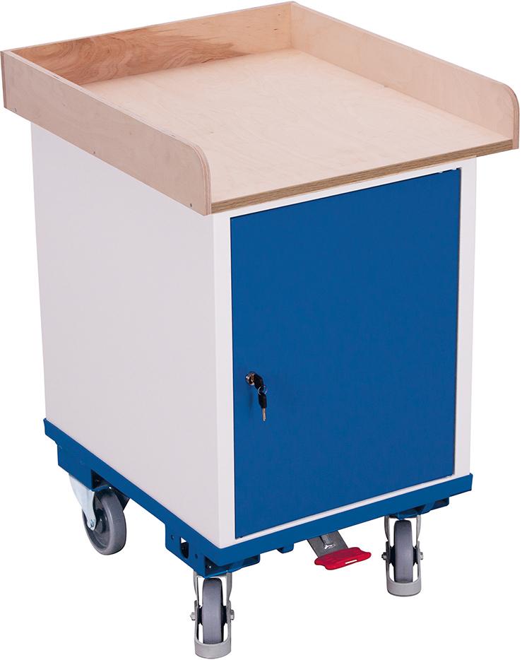 Rollschrank 150kg B575xT660xH905mm RAL 7035/5010 1 Schrank VarioFit