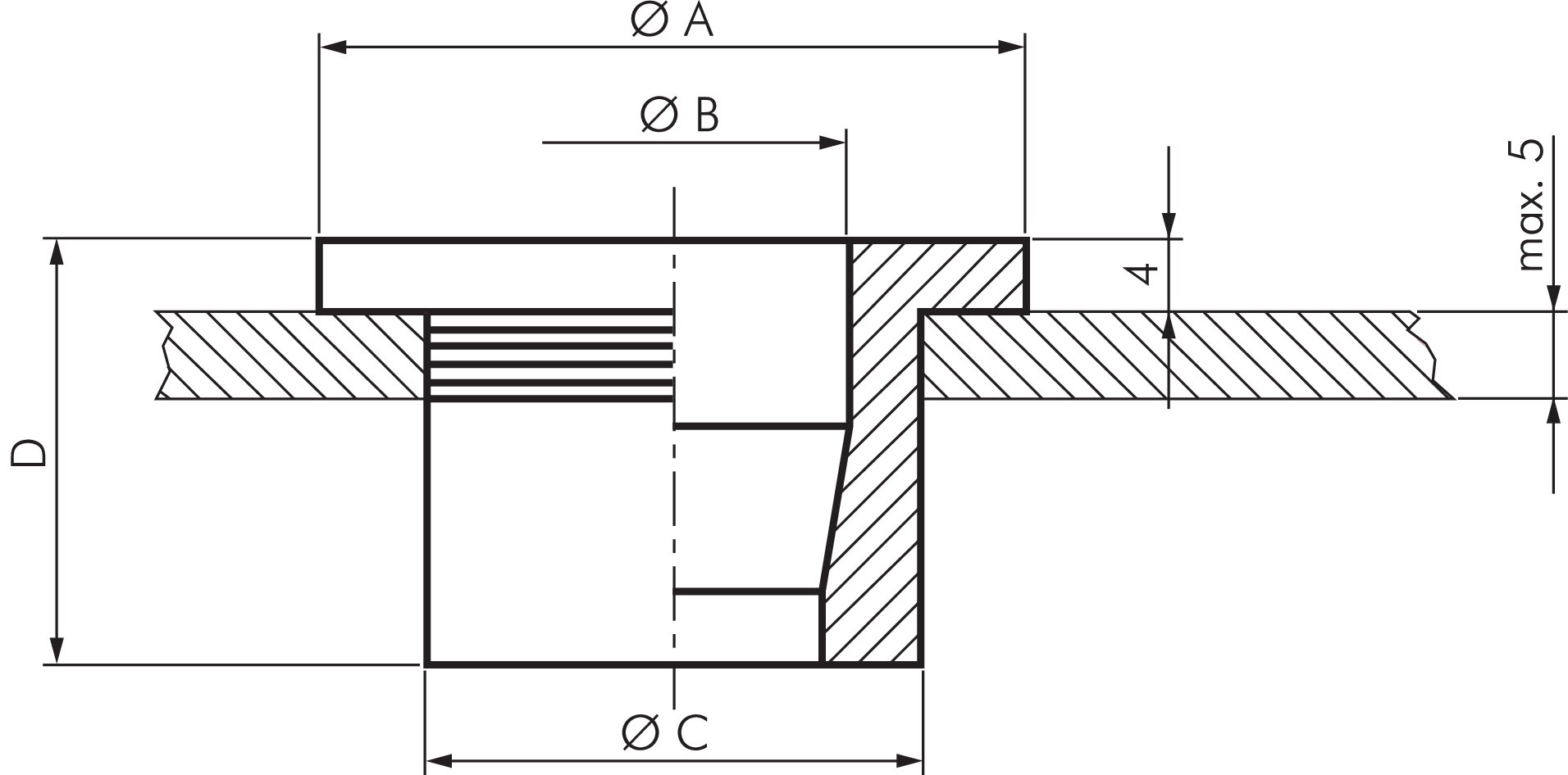 Zeichnung: Rohrdurchführung