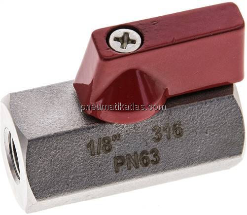 Edelstahl-Minikugelhahn G 1/8" Innengewinde, PN 63