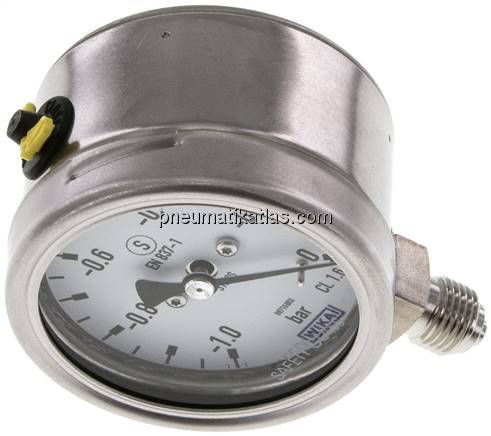 Sicherheits-Manometer senkrecht, 63mm, -1 bis 0 bar