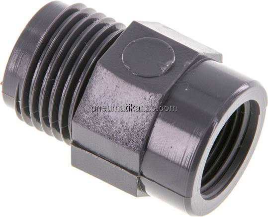Reduziernippel G 1/2"(AG)-Rp 3/8"(IG), PVC-U