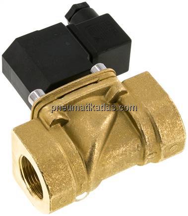 2/2-Wege Messing-Magnetventil G 3/4", -0,95 bis 9 bar, stromlos geschlossen (NC)