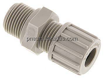 Gerade Verschraubung G 3/8"-10x8mm, Polypropylen