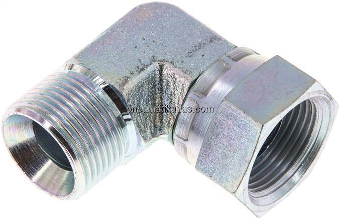 90°-Einschraubwinkel, 60°-Kegel, G 3/4", Stahl verzinkt