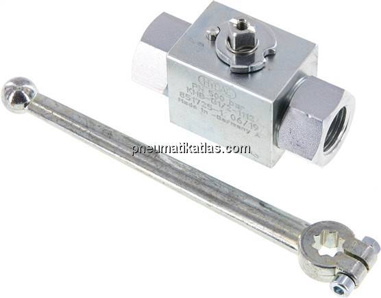 Hochdruck-Kugelhahn, Stahl, G 1/2", 0 - 500bar