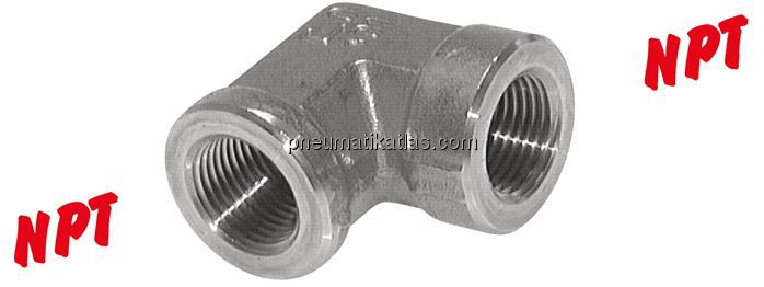 Exemplarische Darstellung: Winkel 90° mit NPT-Gewi