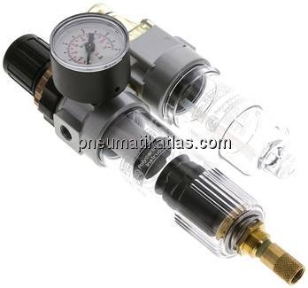 Mini-Wartungseinheit, 2-tlg., G 1/8", 0,2 - 6 bar