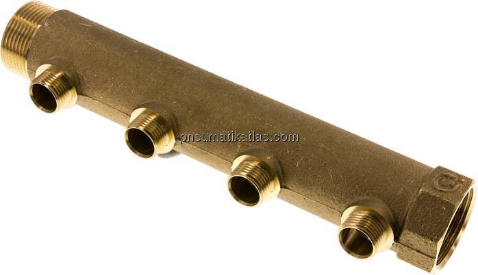 Verteilerrohr G 1-1/4"(IG/AG), Abgang 4x G 1/2" (AG)