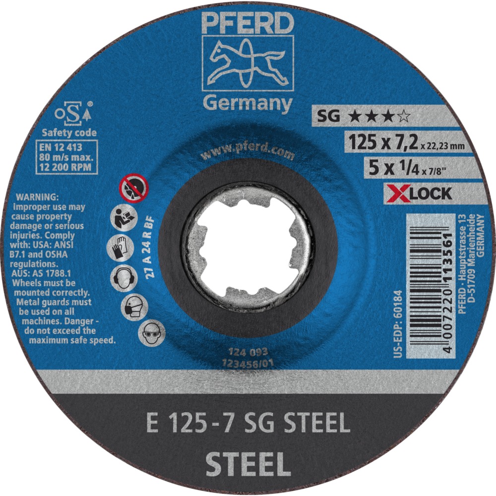 Schruppscheiben E 125-7 SG STEEL/X-LOCK