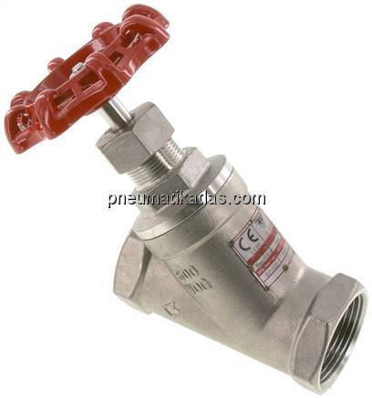 Schrägsitz-Absperrventil, G 1-1/4", PN 40, Edelstahl