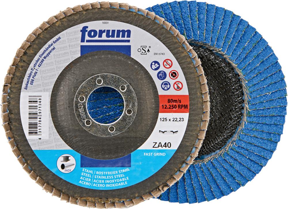 Fächerschleifscheibe 125mm, gewölbt, ZK 40 FORUM