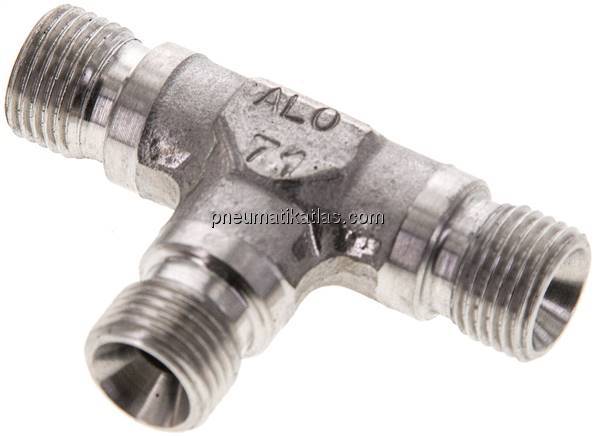 T-Stück, 60°Konus G 1/8"-G 1/8"-G 1/8" (AG), V4A