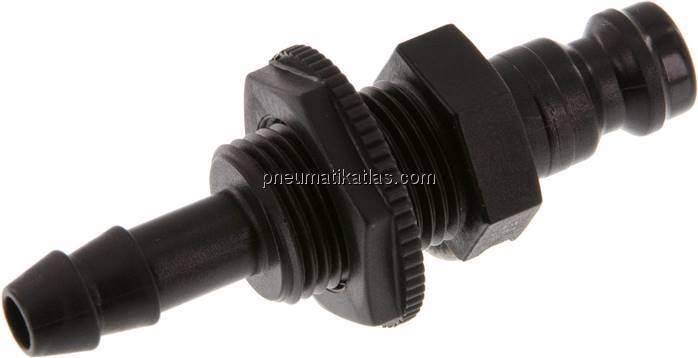 Schott-Kupplungsstecker (NW5) 6 (1/4")mm Schlauch, POM