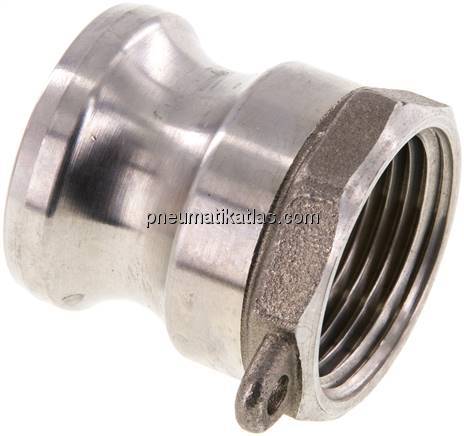 Kamlock-Stecker (A) NPT 1"(IG), Edelstahl (1.4408)