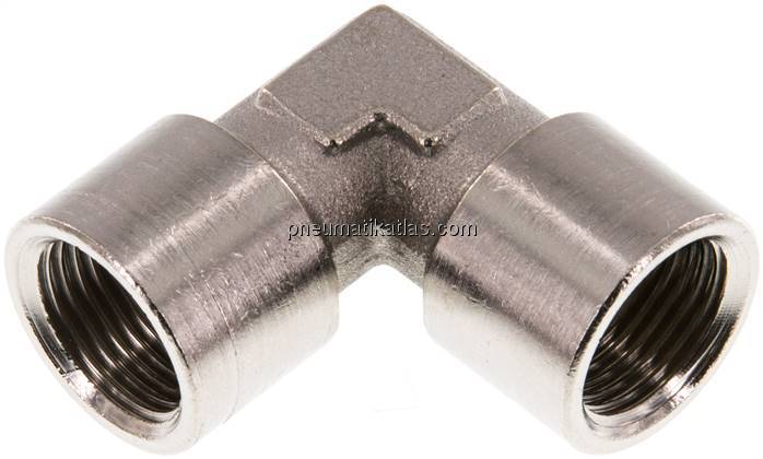 90°-Winkel G 3/8" (IG), Messing vernickelt