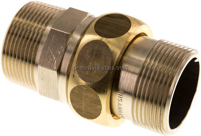 Doppelnippel trennbar R 1-1/2" flach dichtend,Messing