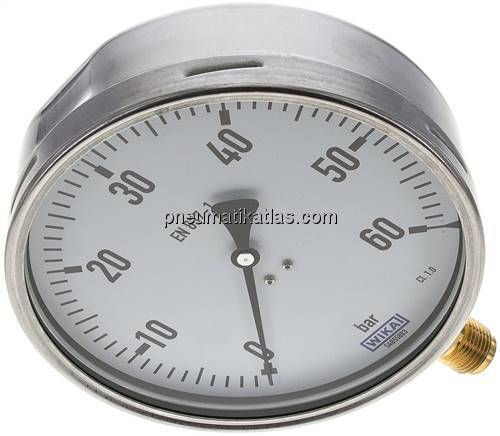 Manometer senkrecht (CrNi/Ms), 160mm, 0 - 60 bar