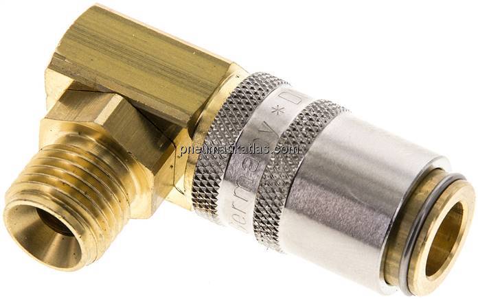 90°-Temperierkupplungsdose 9mm Zapfen,G 1/4"(AG)