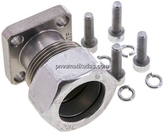 Gerade Flanschverschraubung Pumpenflansch LK 40, 28 L (M36x2)