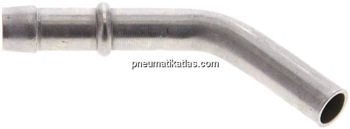 45°-Schlauchnippel Rohr 10, Schl. 9 - 10mm, 1.4301