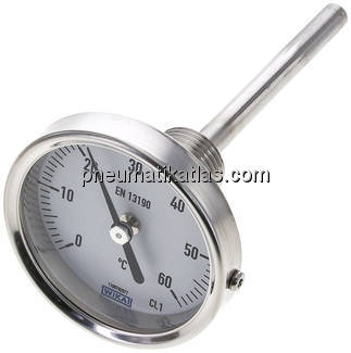 Bimetallthermometer, waagerecht D63/0 bis +60°C/100mm