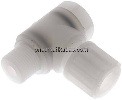 Winkel-Verschraubung G 3/8"-12x10mm, PVDF, Hohlschraube