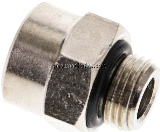 Gewindeverlängerung G 1/8"-11,6mm, Messing vernickelt (Elastomerabdichtung)