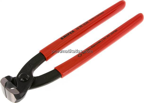 Klemmzange für Ohrschellen, Klemmung vorne