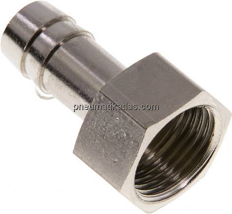 Aufschraub-Schlauchtülle G 3/8"-10mm, Messing vernickelt