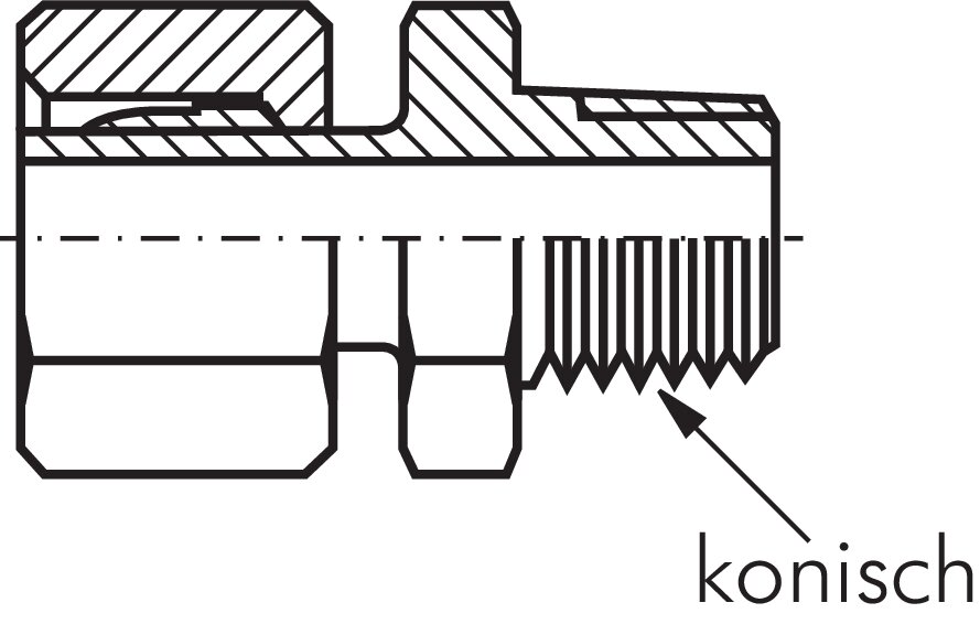 Zeichnung: Einstellbare Einschraubverschraubung mi