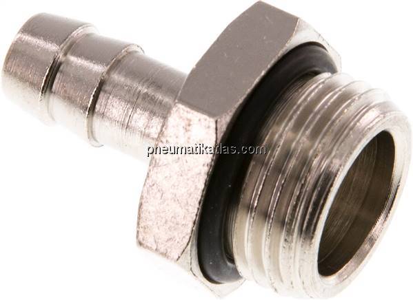 Gewindetülle mit O-Ring G 1/2"-9 (3/8")mm, Messing vernickelt