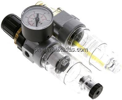 Mini-Wartungseinheit, 2-tlg., G 1/8", 0,5 - 16 bar