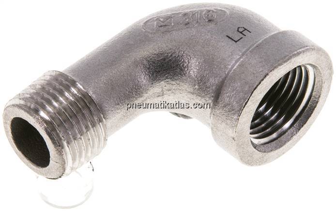 90°-Einschraubwinkel NPT 3/8"(IG)-NPT 3/8"(AG), 1.4408