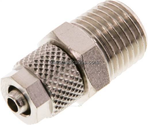 Gerade Verschraubung R 1/4"-6x4mm, Messing vernickelt