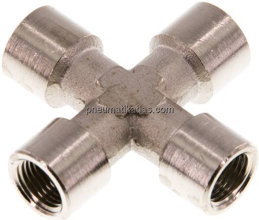 Kreuzstück G 1/8" (IG), Messing vernickelt