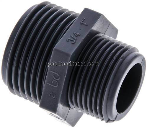 Doppelnippel G 1"-G 3/4", Polypropylen