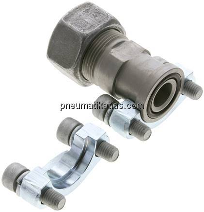 Gerade Flanschverschraubung 3/4"-SAE (3000 PSI), 25 S (M36x2)