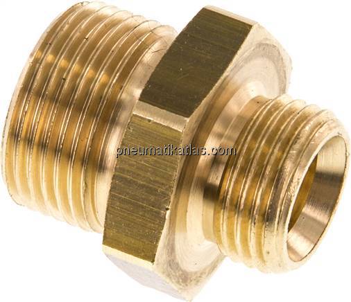 Doppelnippel G 3/4"-G 1/2", Messing/Rotguss