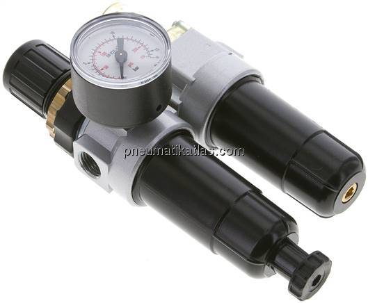 Mini-Wartungseinheit, 2-tlg., G 1/4", 0,2 - 6 bar
