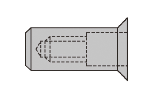 CAP-Blindnietmuttern Alu Senkkopf M 8 x 11 x 27,5