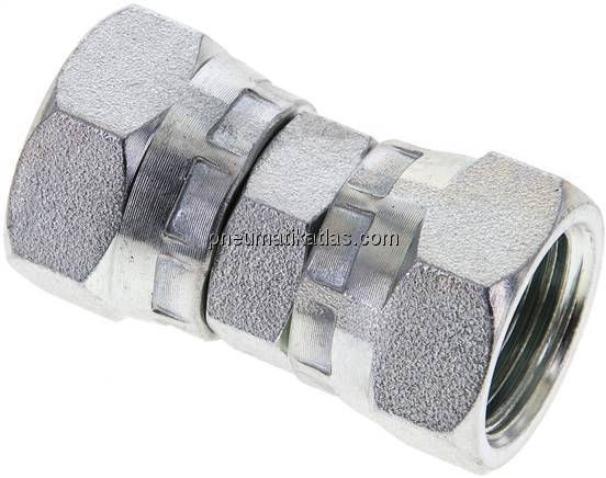 Gerader Verbinder 60°-Konus, G 1/2"-G 1/2", Stahl verzinkt