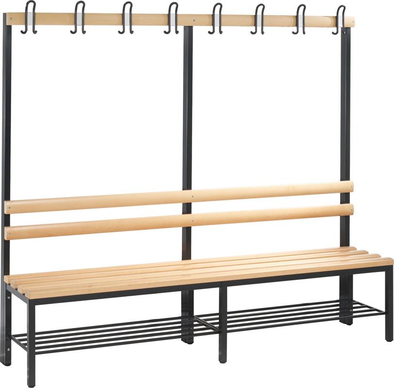 Einseitige Garderobenbankmit Schuhrost