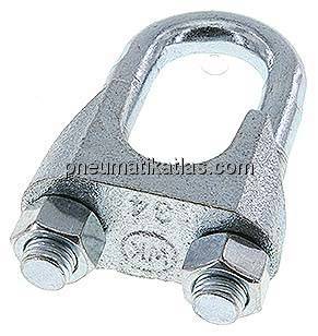 Drahtseilklemme f. 34,0mm Seil, M 16, B=52, Stahl verzinkt