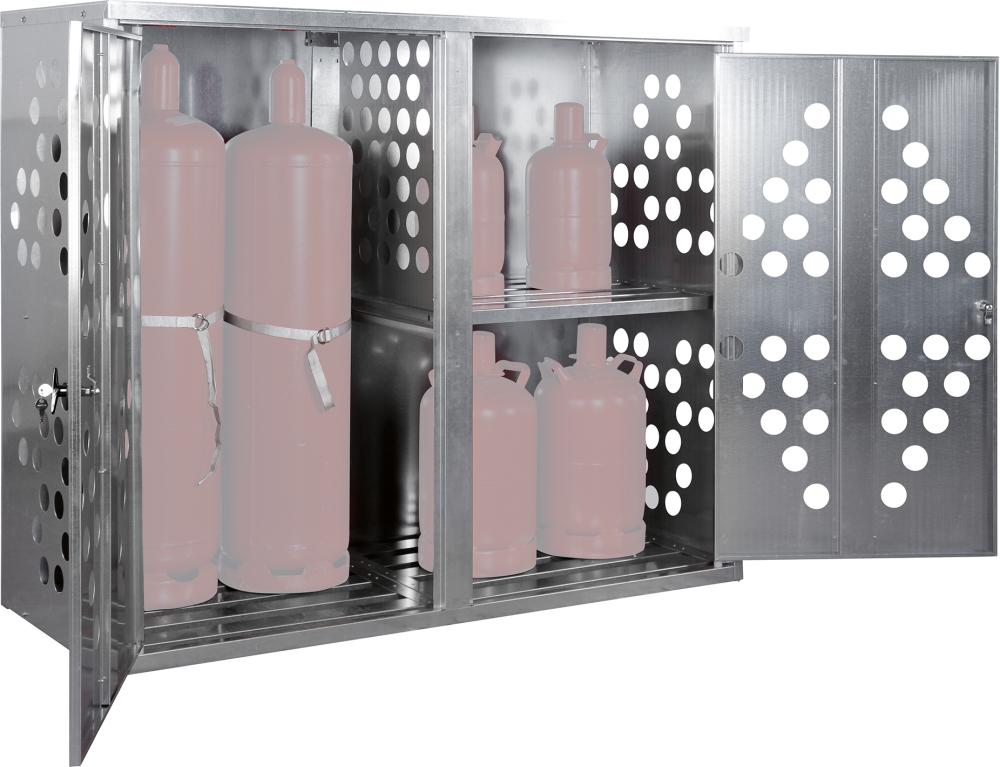 Kleingasflaschenschrank f.20Fl.2Türen,vzg