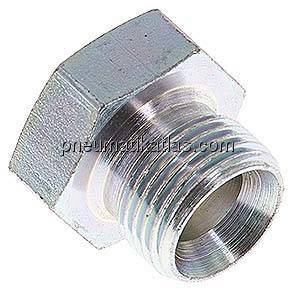 Verschlussverschraubung, 60° Kegel G 3/8", Stahl verzinkt