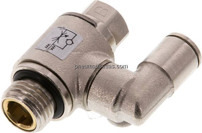 Drosselrückschlagventil G 1/4"-6mm, abluftregelnd (Standard)