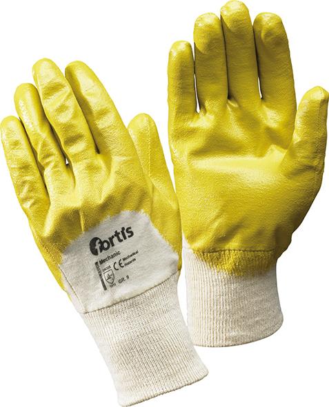 Handschuh Mechanic, Nitril,gelb, SB-verpackt,Gr.10, FORTIS