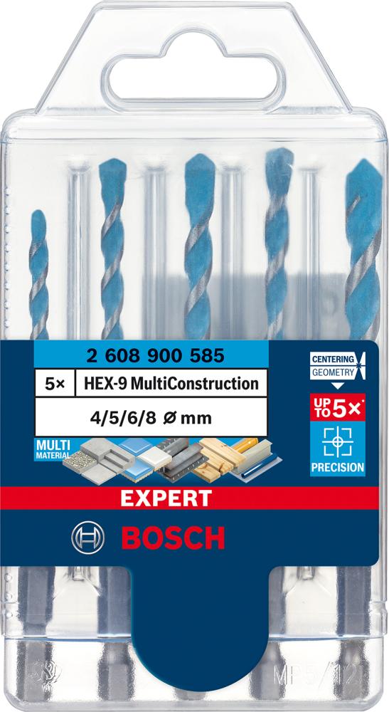Schlagbohrersatz HEX-9 5tlg. 4/5/6/8 mm MultiConstruction EXPERT Bosch