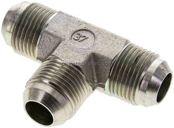 T-Stück,UN 1-1/16"-12 AG (JIC), Stahl verzinkt